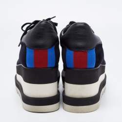 Pre Owned Stella McCartney  Black Suede And Faux Leather Elyse Platform Sneakers  Size 40