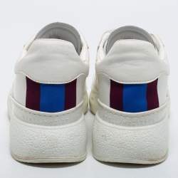 Pre Owned Stella McCartney White Faux Leather Loop Sneakers Size 41