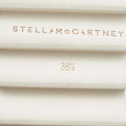 Pre Owned Stella McCartney Beige Faux Leather Elyse Star Platform Derby Sneakers Size 38.5