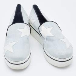 Stella McCartney Light Blue Denim Binx Star Platform Sneakers Size 36