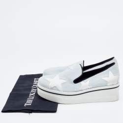 Stella McCartney Light Blue Denim Binx Star Platform Sneakers Size 36
