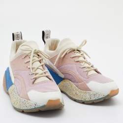 Pre Owned Stella McCartney Multicolor Faux Suede and faux Leather Eclypse Sneakers Size 40