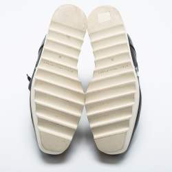 Pre Owned Stella McCartney Black Leather Elyse Star Platform Sneakers Size 38