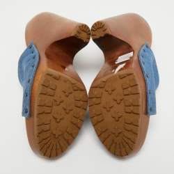 Stella McCartney Blue Denim Platform Clogs Size 40