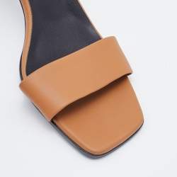 Pre Owned Stella McCartney Brown Leather Slide Sandals Size 38