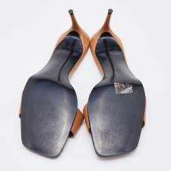 Pre Owned Stella McCartney Brown Leather Slide Sandals Size 38