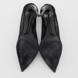 Stella McCartney Black Knit Mesh Pointed Toe Pumps Size 36
