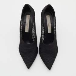 Stella McCartney Black Knit Mesh Pointed Toe Pumps Size 36