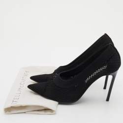 Stella McCartney Black Knit Mesh Pointed Toe Pumps Size 36