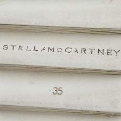 مملوكة مسبقًا Stella McCartney Black Floral Lace Elyse Platform Derby Sneakers Size 35