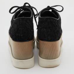 م ملوكة مسبقًا Stella McCartney Black Floral Lace Elyse Platform Derby Sneakers Size 35