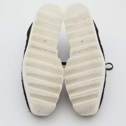 مملوكة مسبقًا Stella McCartney Black Floral Lace Elyse Platform Derby Sneakers Size 35