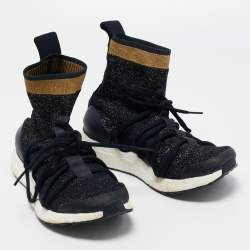 Pre Owned Stella McCartney x Adidas Navy Blu Knit Fabric Y-3 Ultra Boost X Sneakers Size 38