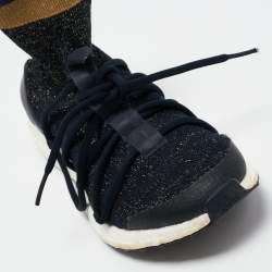 Pre Owned Stella McCartney x Adidas Navy Blu Knit Fabric Y-3 Ultra Boost X Sneakers Size 38