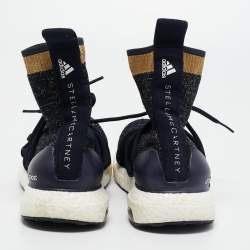 Pre Owned Stella McCartney x Adidas Navy Blu Knit Fabric Y-3 Ultra Boost X Sneakers Size 38