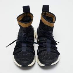 Pre Owned Stella McCartney x Adidas Navy Blu Knit Fabric Y-3 Ultra Boost X Sneakers Size 38