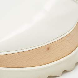 Pre Owned Stella McCartney White Faux Leather Elyse Slingback Platform Sneakers Size 37.5