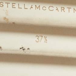 Pre Owned Stella McCartney White Faux Leather Elyse Slingback Platform Sneakers Size 37.5