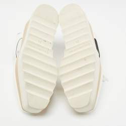 Pre Owned Stella McCartney White Faux Leather Elyse Slingback Platform Sneakers Size 37.5