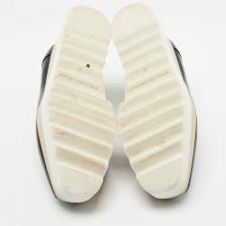 Pre Owned Stella McCartney Black Faux Leather Elyse Platform Derby Sneakers Size 39