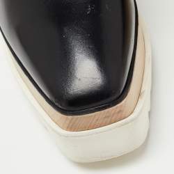 Pre Owned Stella McCartney Black Faux Leather Elyse Platform Derby Sneakers Size 39