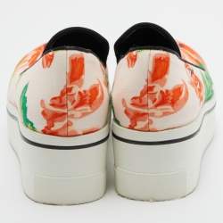 Stella McCartney Multicolor Printed Canvas Platform Slip On Sneakers Size 39