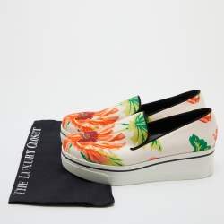 Stella McCartney Multicolor Printed Canvas Platform Slip On Sneakers Size 39