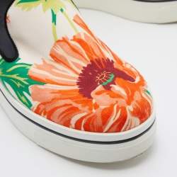 Stella McCartney Multicolor Printed Canvas Platform Slip On Sneakers Size 39