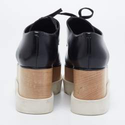 Pre Owned Stella McCartney Black Faux Leather Elyse Sneakers Size 39