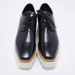 Pre Owned Stella McCartney Black Faux Leather Elyse Sneakers Size 39