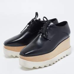 Pre Owned Stella McCartney Black Faux Leather Elyse Sneakers Size 39