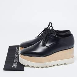 Pre Owned Stella McCartney Black Faux Leather Elyse Sneakers Size 39