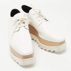 Pre Owned Stella McCartney White Faux Leather Elyse Sneakers Size 39