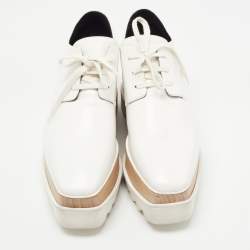 Pre Owned Stella McCartney White Faux Leather Elyse Sneakers Size 39