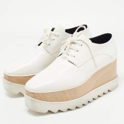 Pre Owned Stella McCartney White Faux Leather Elyse Sneakers Size 39