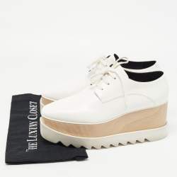 Pre Owned Stella McCartney White Faux Leather Elyse Sneakers Size 39