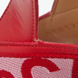 Stella McCartney Red/Pink Striped Fabric Platform Sandals Size 37