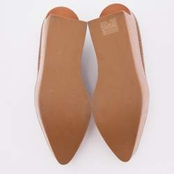 Pre Owned Stella McCartney Brown Faux Python Embossed Platform Flat Pumps Size 36