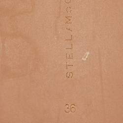 Pre Owned Stella McCartney Brown Faux Python Embossed Platform Flat Pumps Size 36