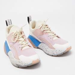 Stella McCartney Multicolor Faux Leather and Faux Suede Eclypse Sneakers Size 38