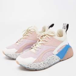 Stella McCartney Multicolor Faux Leather and Faux Suede Eclypse Sneakers Size 38