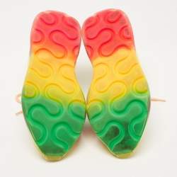 Pre Owned Stella McCartney Multicolor Faux Leather Eclypse Rainbow Sneakers Size 38