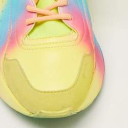 Pre Owned Stella McCartney Multicolor Faux Leather Eclypse Rainbow Sneakers Size 38