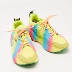 Pre Owned Stella McCartney Multicolor Faux Leather Eclypse Rainbow Sneakers Size 38