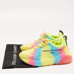 Pre Owned Stella McCartney Multicolor Faux Leather Eclypse Rainbow Sneakers Size 38