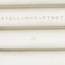 Pre Owned Stella McCartney Black Faux Croc Embossed Leather Elyse Cut Out Platform Derby Sneakers Size 38