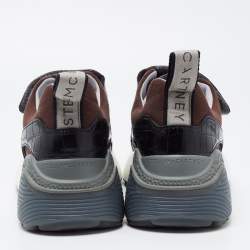 Pre Owned Stella McCartney Multicolor Faux Leather and Suede Eclypse Sneakers Size 37