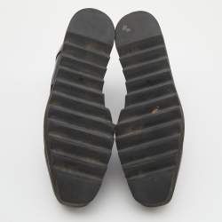 Pre Owned Stella McCartney Black Faux Leather and Wood Elyse Star Platform Derby Sneakers Size 39.5