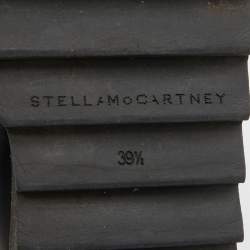 Pre Owned Stella McCartney Black Faux Leather and Wood Elyse Star Platform Derby Sneakers Size 39.5