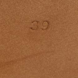 Pre Owned Stella McCartney Tan Snakeskin Embossed Leather Loafer Pumps Size 39